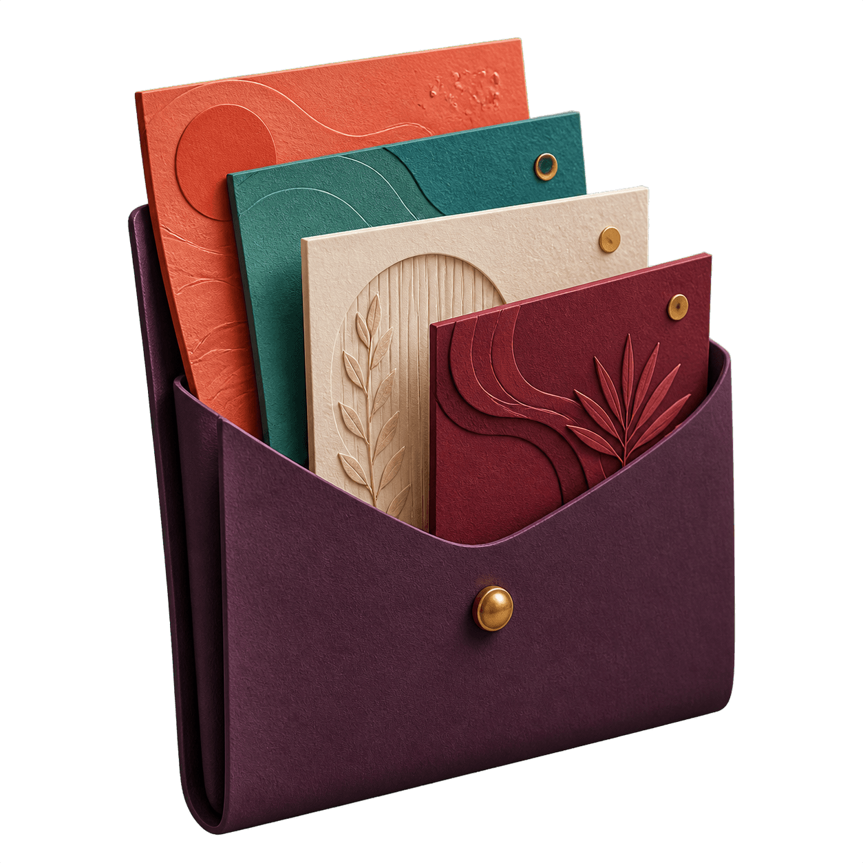 Portfolio folder with work sheets